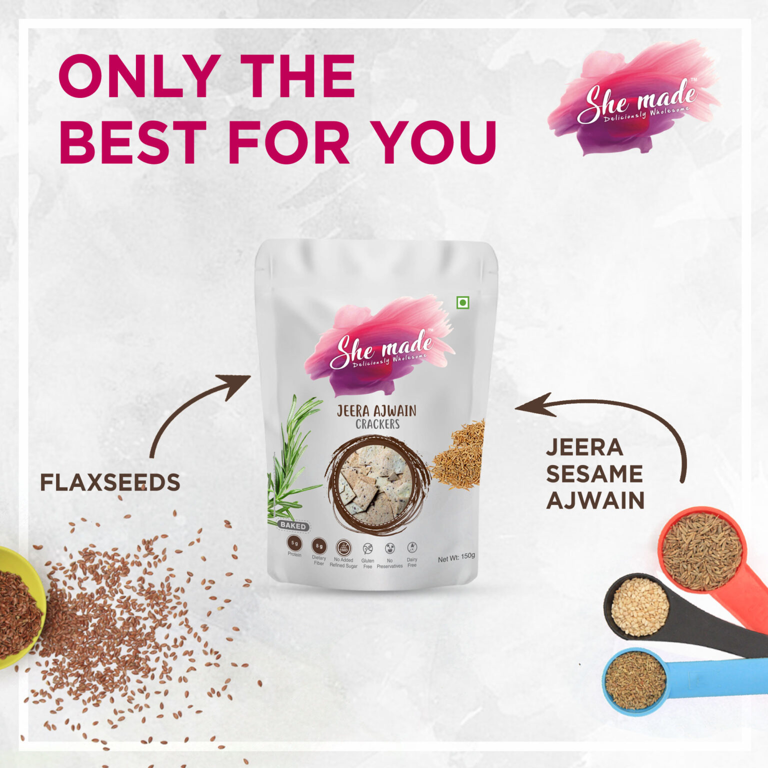 Jeera Ajwain Crackers Shemade Foods she made food